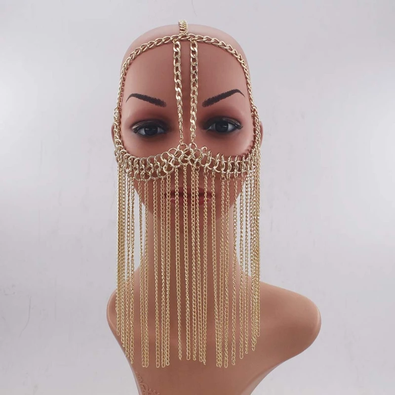 Fashion Sexy Tassel Head Chain Long Aluminum Face Mask Head Chains Bar Headwear DXAD
Fashion Sexy Tassel Head Chain Long Aluminum Face Mask Head Chains Bar Headwear DXAD
