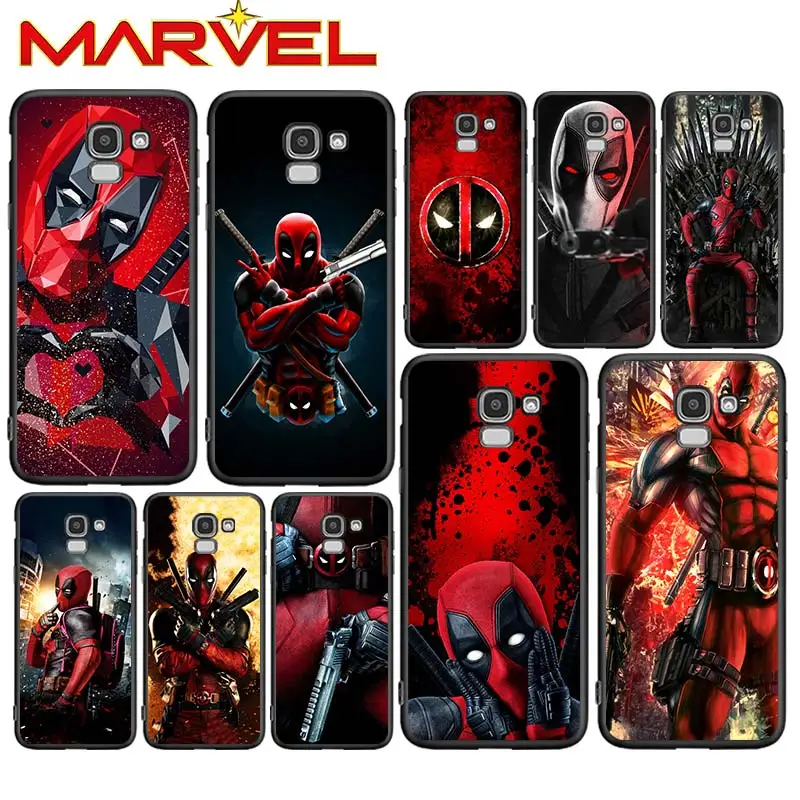 

Deadpool Hero Marvel for Samsung Galaxy J2 J3 J4 Core J5 J6 J7 J8 Prime duo Plus 2018 2017 2016 Soft Black Phone Cover
