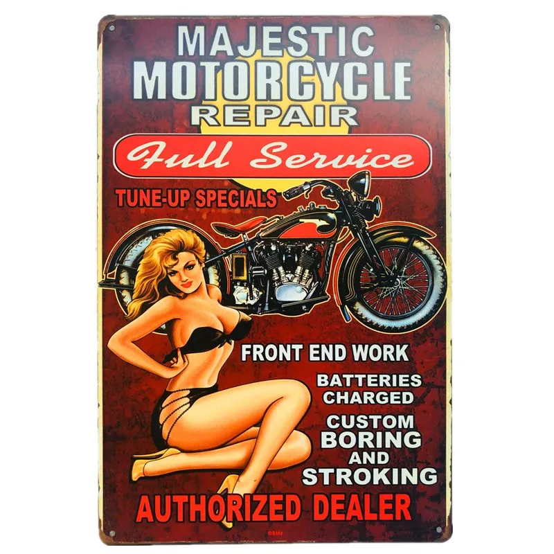 Vintage Decorative Pin Up Plates Motorcycle Home Car Club Garage Wall Stickers Metal Tin Signs Wall Decor
Vintage Decorative Pin Up Plates Motorcycle Home Car Club Garage Wall Stickers Metal Tin Signs Wall Decor
