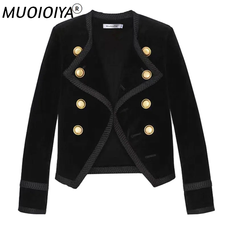 Vintage Double Breasted Short Blazers Women Runway Luxury Designers Blazer Femme Suit Jacket Black 2021 Autumn Winter Coat Tops
Vintage Double Breasted Short Blazers Women Runway Luxury Designers Blazer Femme Suit Jacket Black 2021 Autumn Winter Coat Tops