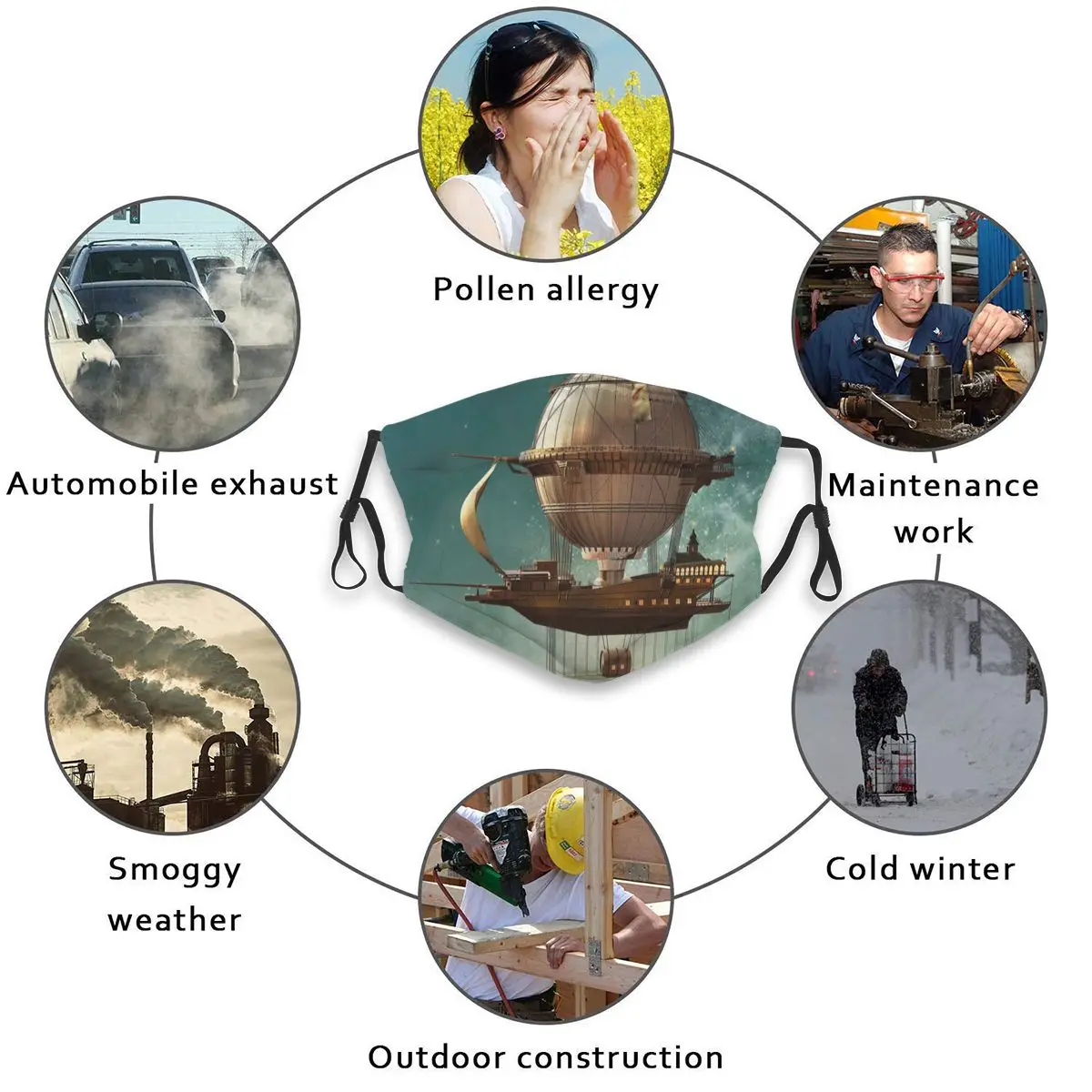 Air Pollution Anti-Dust Mouth Masks Creative Steampunk Airship Anti-ultraviolet Mask For Cycling Mascarillas Reusable Breathable
Air Pollution Anti-Dust Mouth Masks Creative Steampunk Airship Anti-ultraviolet Mask For Cycling Mascarillas Reusable Breathable