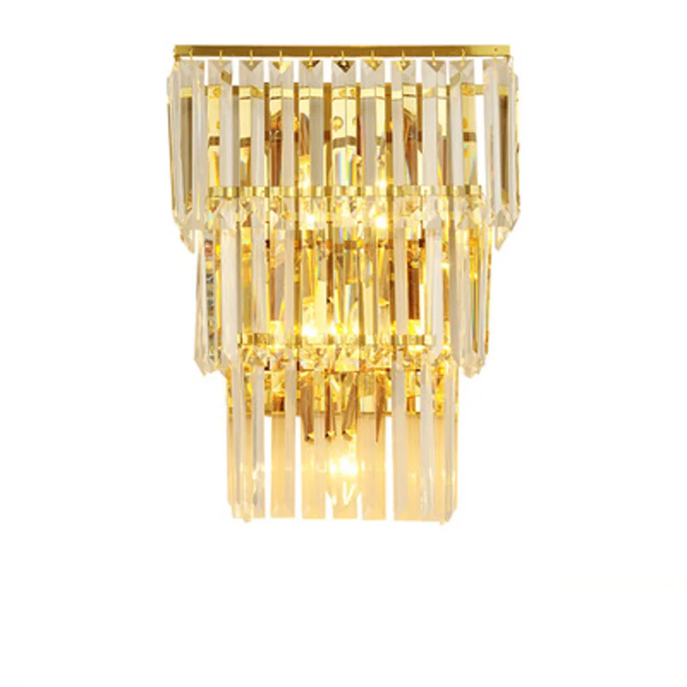 Modern crystal wall lamp light luxury hotel club bedroom bedside living room TV background wall net red light
Modern crystal wall lamp light luxury hotel club bedroom bedside living room TV background wall net red light