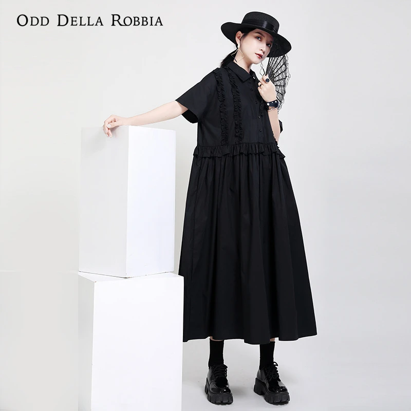 OddDellaRobbia New 2021 Women Japanese Yamamoto Style Simple Stitching Solid Color Ruffled Short-Sleeved Shirt Dress 1486
OddDellaRobbia New 2021 Women Japanese Yamamoto Style Simple Stitching Solid Color Ruffled Short-Sleeved Shirt Dress 1486