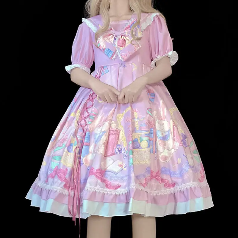 Lovely Ladies Pink Bow Party Lolita Daily Dress Kawaii Vestido Kawai Sweet Girl Tea Party Princess OP Short Sleeve Dress
Lovely Ladies Pink Bow Party Lolita Daily Dress Kawaii Vestido Kawai Sweet Girl Tea Party Princess OP Short Sleeve Dress