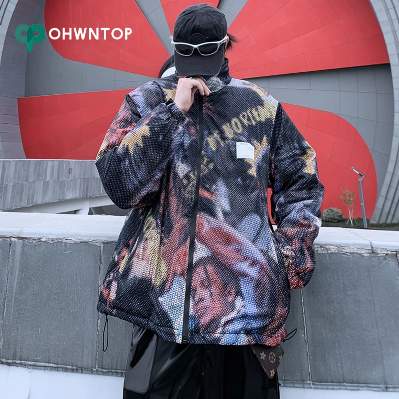 Fashion Mosaic Parka Jacket Men Streetwear Hooded Jacket Windbreaker Harajuku Cotton Winter Warm Padded Coats Hip Hop Outwear
Fashion Mosaic Parka Jacket Men Streetwear Hooded Jacket Windbreaker Harajuku Cotton Winter Warm Padded Coats Hip Hop Outwear