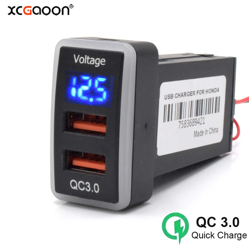 XCGaoon QC3.0 Быстрая зарядка 2 Переходник USB для зарядки в машине HONDA со светодиодным