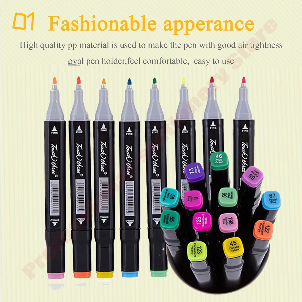 Ink tracer based on alcohol 2, double-tip, single-color art markers, 358, binding in 12, non-toxic
Ink tracer based on alcohol 2, double-tip, single-color art markers, 358, binding in 12, non-toxic