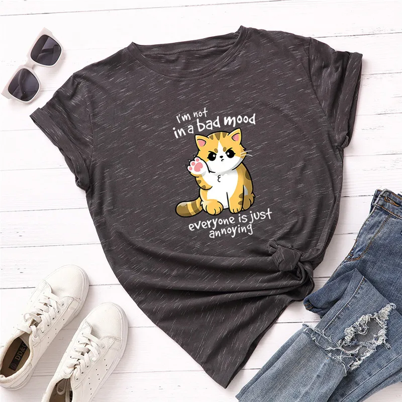 S-5XL Plus Size Women TShirt Lovely Cat Letter Print Shirt 100%Cotton Women Tops O Neck Short Sleeve Tees Kawaii Woman Tshirts
S-5XL Plus Size Women TShirt Lovely Cat Letter Print Shirt 100%Cotton Women Tops O Neck Short Sleeve Tees Kawaii Woman Tshirts