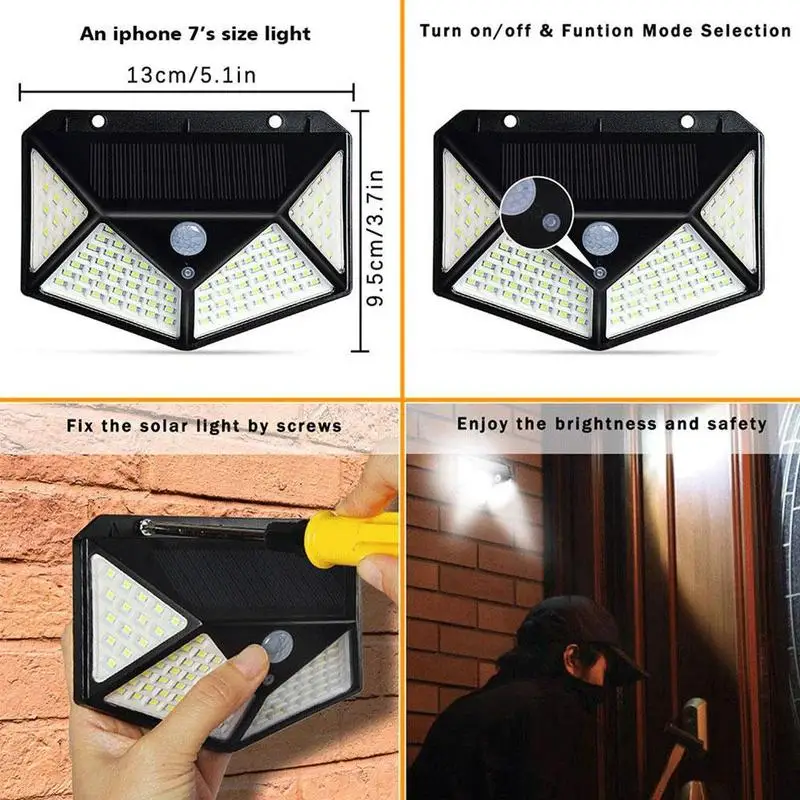 Induction Human Stair Light 100 Leds Solar Wall Light Sides Light Waterproof Luminous Four Light Solar Body Garden
Induction Human Stair Light 100 Leds Solar Wall Light Sides Light Waterproof Luminous Four Light Solar Body Garden