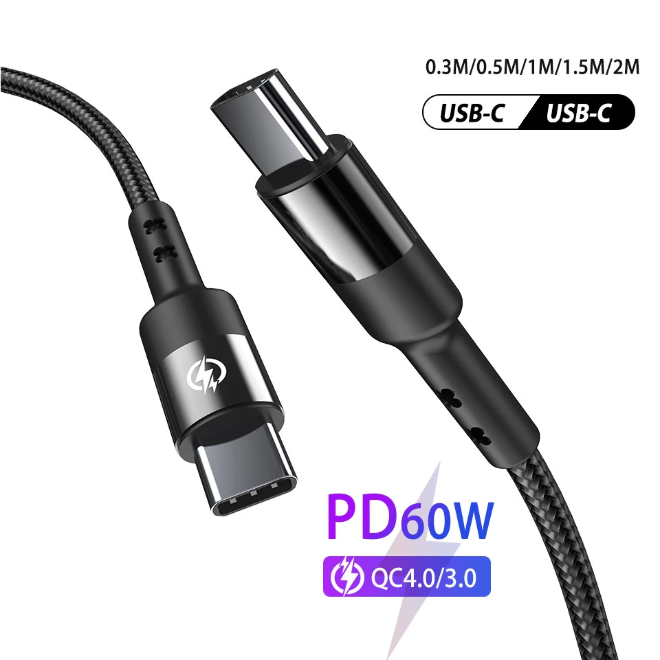 60W USB Type C To USB Type C Cable USB-C Fast Charger Cord PD Type-c Cable For Samsung Xiaomi Redmi Note 10 8 Pro Macbook
60W USB Type C To USB Type C Cable USB-C Fast Charger Cord PD Type-c Cable For Samsung Xiaomi Redmi Note 10 8 Pro Macbook