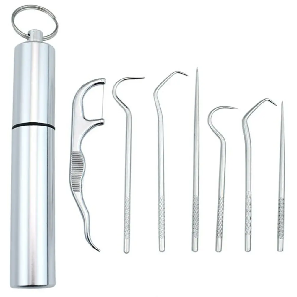 1 Set Stainless Steel Toothpick Set Portable Oral Cleaning Tools Tooth Flossing Artifact Outdoor Picnic Camp Reusable Toothpick
1 Set Stainless Steel Toothpick Set Portable Oral Cleaning Tools Tooth Flossing Artifact Outdoor Picnic Camp Reusable Toothpick