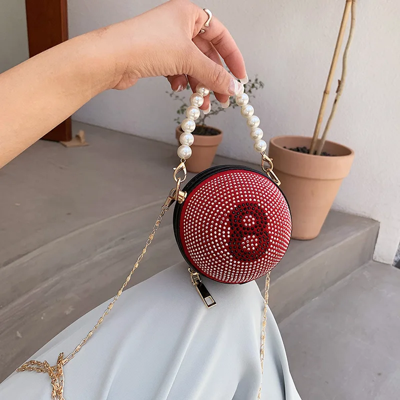Funny Billiards Ball Bag 2021 Pearl Messenger Single Shoulder Mini Bag Purses and Handbags Luxury Designer Satchel Handbag
Funny Billiards Ball Bag 2021 Pearl Messenger Single Shoulder Mini Bag Purses and Handbags Luxury Designer Satchel Handbag