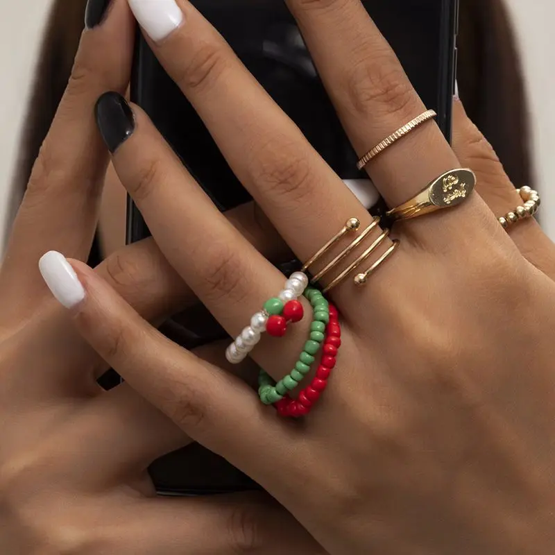 7 Pieces/set Bohemian Holiday Style Rings Colorful Sead Beads Geometric Hip-hop Retro Vintage Metal Ring Jewelry for Girls
7 Pieces/set Bohemian Holiday Style Rings Colorful Sead Beads Geometric Hip-hop Retro Vintage Metal Ring Jewelry for Girls