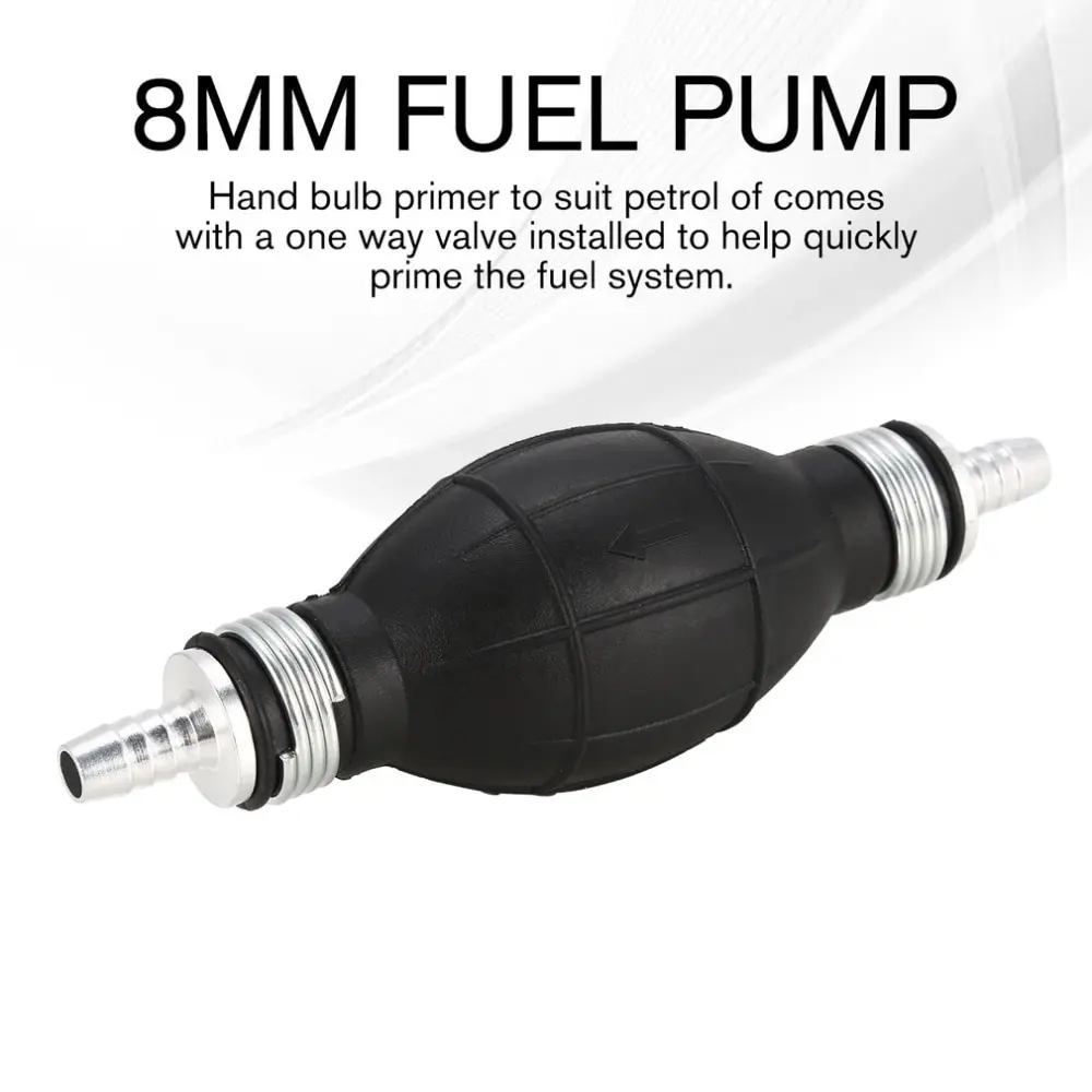 8mm Diesel Fuel Pump Line Hand Water Liquid Primer Bulb Gas Petrol Auto Car Boat Motorcar Transfer Rubber Aluminum
8mm Diesel Fuel Pump Line Hand Water Liquid Primer Bulb Gas Petrol Auto Car Boat Motorcar Transfer Rubber Aluminum