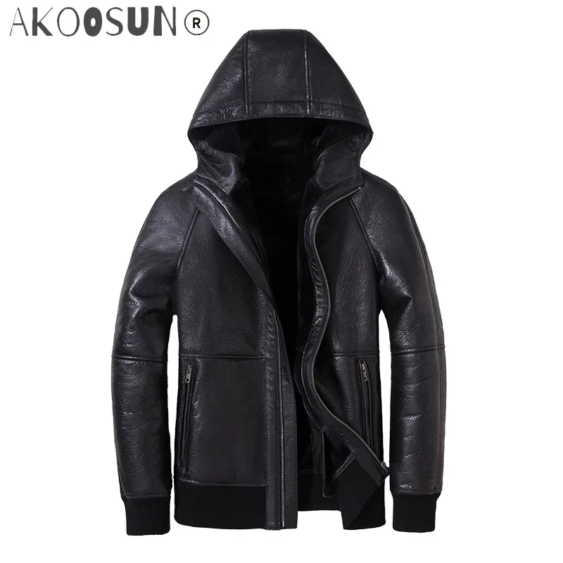 AKOOSUN Genuine Sheepskin Leather Jacket Men Motorcycle Jackets for Mens Real Sheep Shearling Fur Coat Winter Chaqueta LXR792
AKOOSUN Genuine Sheepskin Leather Jacket Men Motorcycle Jackets for Mens Real Sheep Shearling Fur Coat Winter Chaqueta LXR792