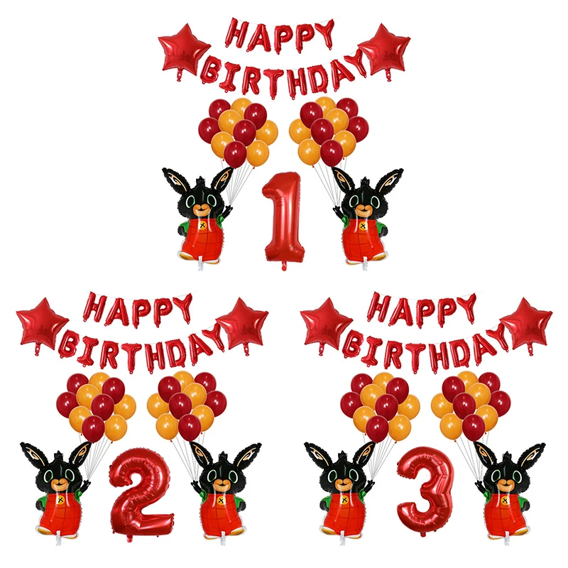 Rabbit Party Decoration Balloon Cartoon Bing Rabbit Theme Aluminum Foil Balloon Set Baby Birthday Decor Latex Ballon 
Rabbit Party Decoration Balloon Cartoon Bing Rabbit Theme Aluminum Foil Balloon Set Baby Birthday Decor Latex Ballon