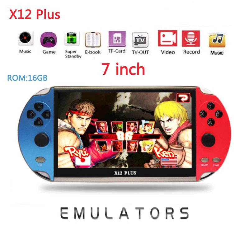 Портативная игровая консоль X12 PLUS ЖК-дисплей 7 дюймов двойное коромысло