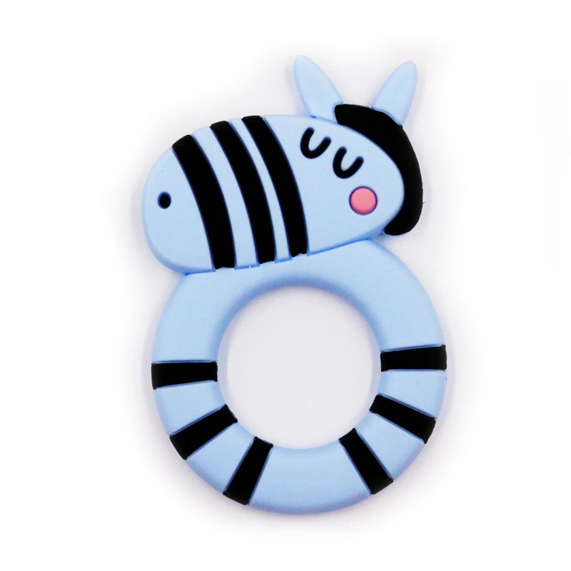 Safe Baby Teether Rodents BPA Free Animal Zebra Infant DIY Ring Necklace Toddle Silicone Chew Charms Kids Teething Toys | Мать и ребенок