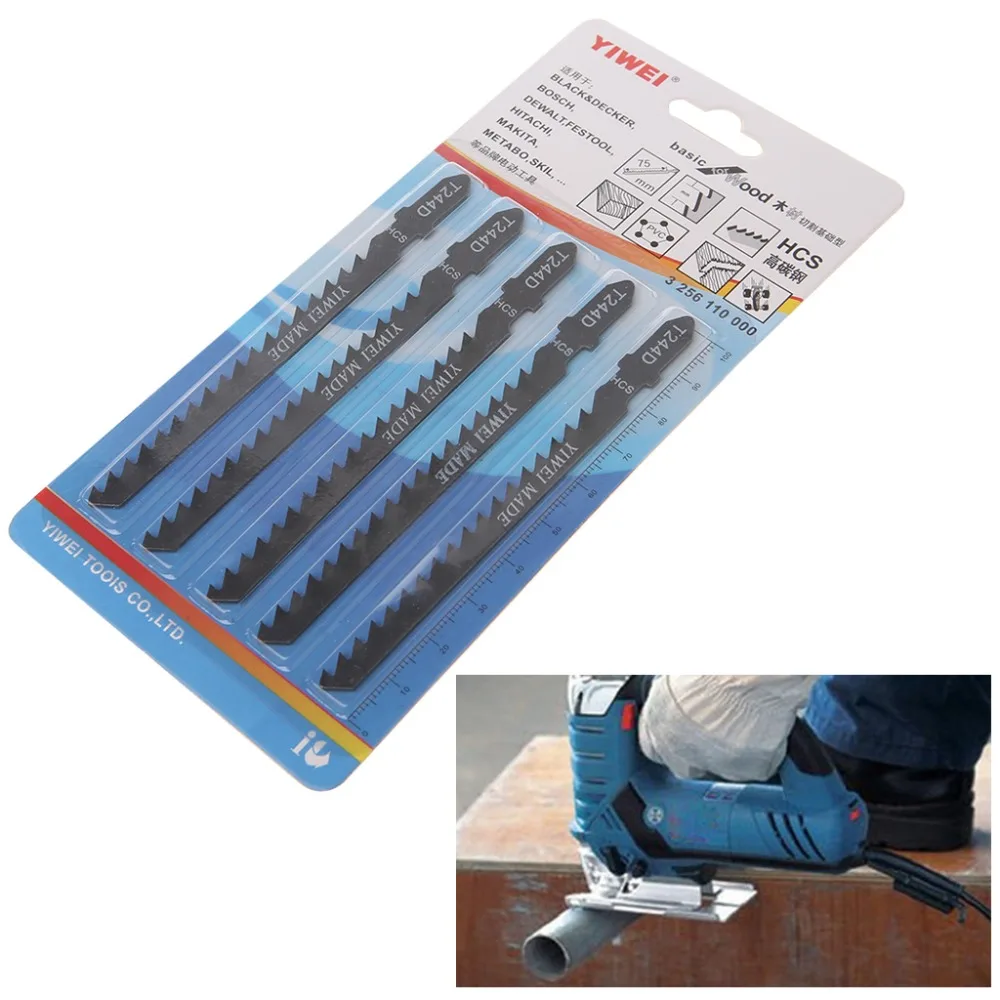 5Pcs Hacksaw Jig Saw Blade Set Cutting Tools For Wood Sheet Panels Alloy Steel Dropshipping |