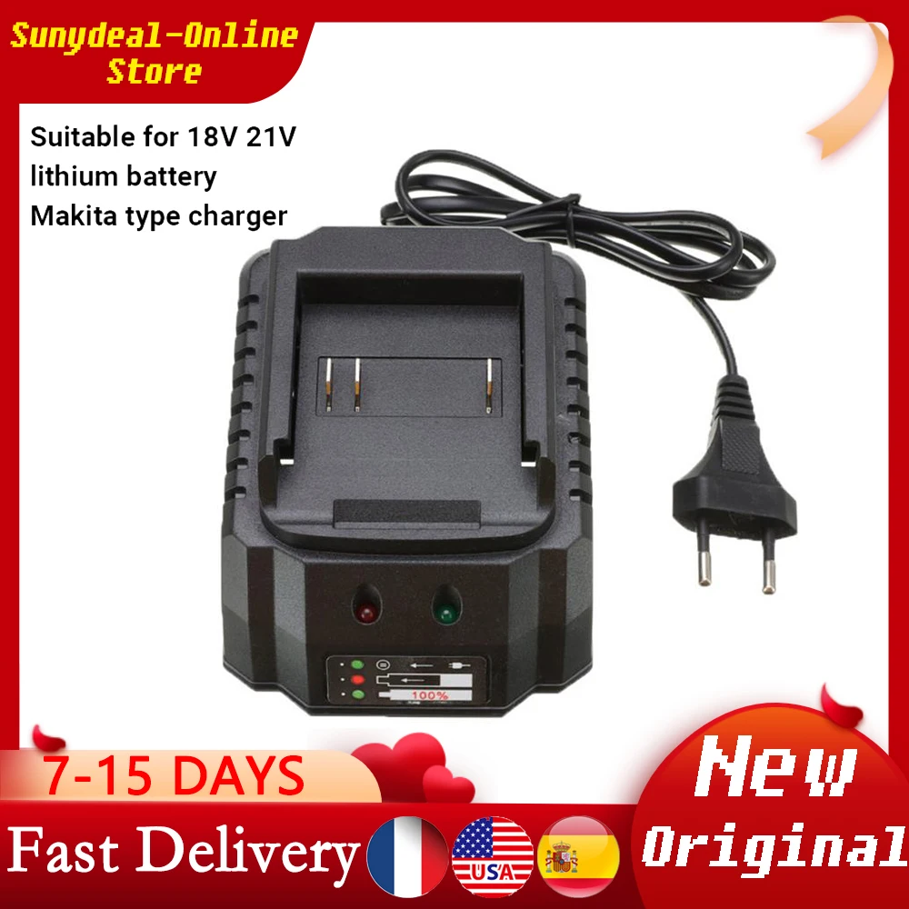 18V 21V Battery Charger EU/US Plug Power Tool Portable High Power Smart Fast Li-ion Battery Charger for Makita Replacement
18V 21V Battery Charger EU/US Plug Power Tool Portable High Power Smart Fast Li-ion Battery Charger for Makita Replacement