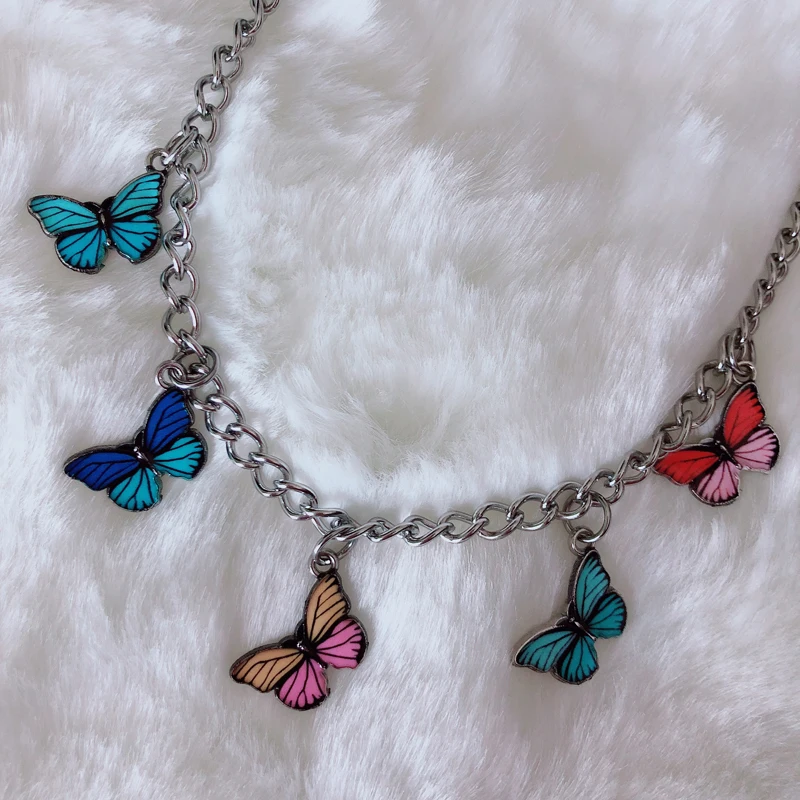 Women Harajuku Punk Stainless Steel Collares Cute Kawaii Five Butterfly Choker Necklace Hip Hop Gothic Pendants Necklaces Bijoux
Women Harajuku Punk Stainless Steel Collares Cute Kawaii Five Butterfly Choker Necklace Hip Hop Gothic Pendants Necklaces Bijoux