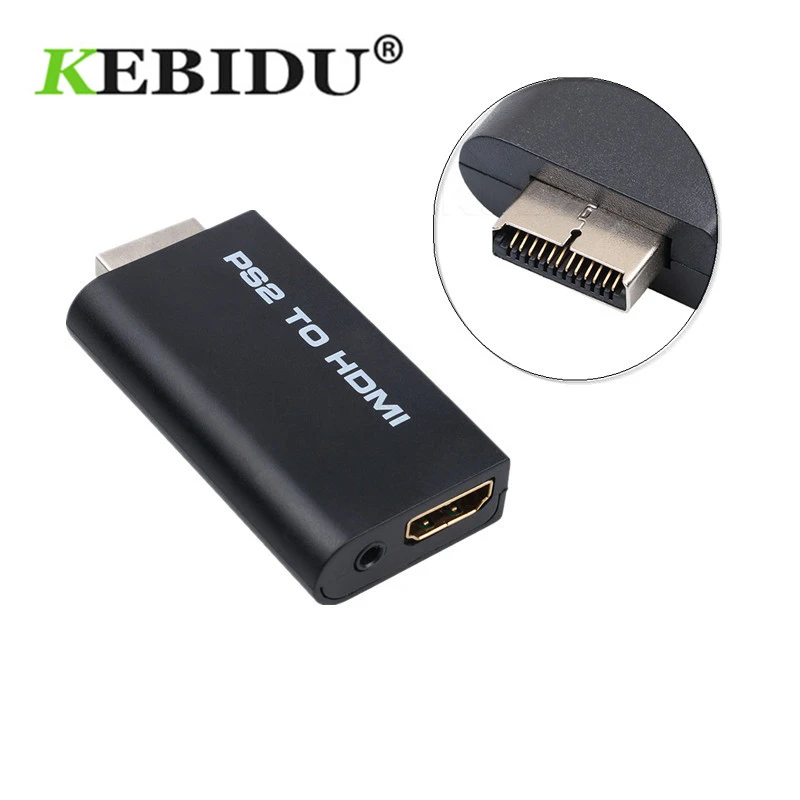 Адаптер Kebidu для аудио и видеоконвертера 480i/480p/576i с аудиовыходом 3 5 мм PS2 на HDMI