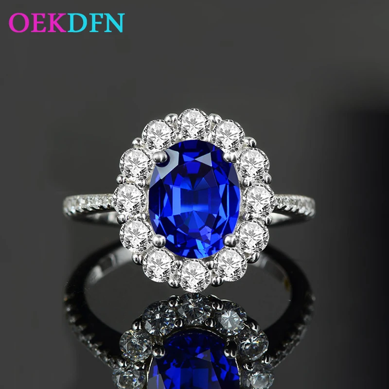 OEKDFN Luxury 100% 925 Sterling Silver Ring Sparkling Sapphire AAAAA+ Zircon Wedding Engagement Ring Women Finger Bands Jewelry
OEKDFN Luxury 100% 925 Sterling Silver Ring Sparkling Sapphire AAAAA+ Zircon Wedding Engagement Ring Women Finger Bands Jewelry