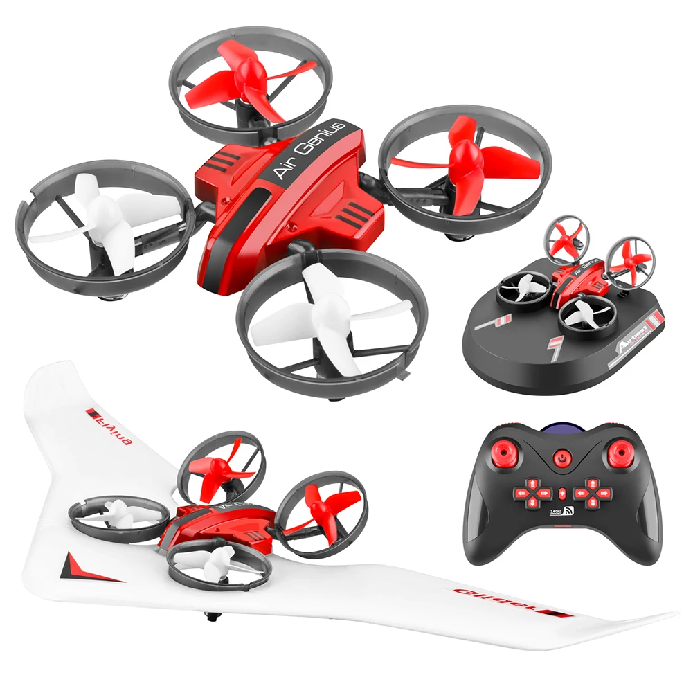 3 in 1 Mini RC Quadcopter Glider Hovercraft Boat Mode Fixed Wing Kids Toy Gift Remote Control Drone RC Plane Toys For Children
3 in 1 Mini RC Quadcopter Glider Hovercraft Boat Mode Fixed Wing Kids Toy Gift Remote Control Drone RC Plane Toys For Children