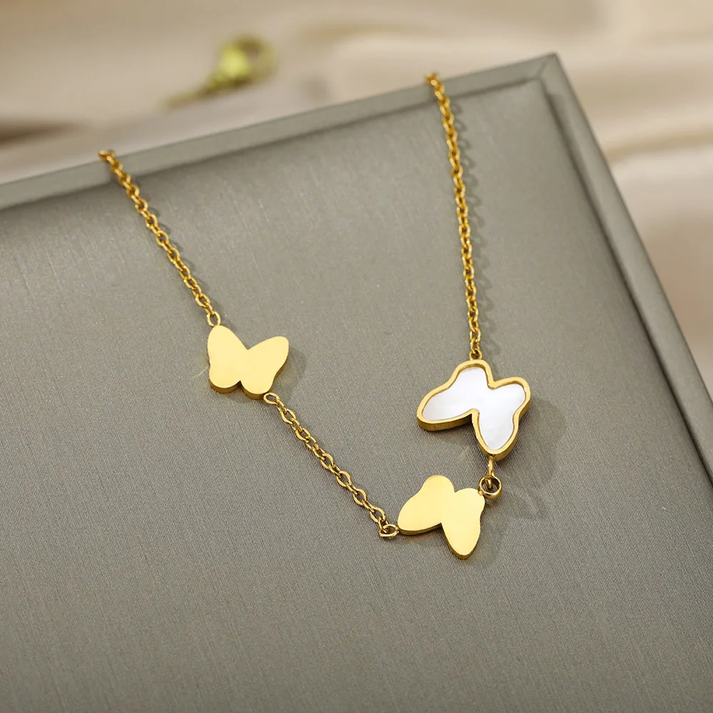 Shell Butterfly Necklace For Women Stainless Steel Gold Butterfly Sexy Choker Pendant Necklace Clavicle Party Jewelry Gifts
Shell Butterfly Necklace For Women Stainless Steel Gold Butterfly Sexy Choker Pendant Necklace Clavicle Party Jewelry Gifts