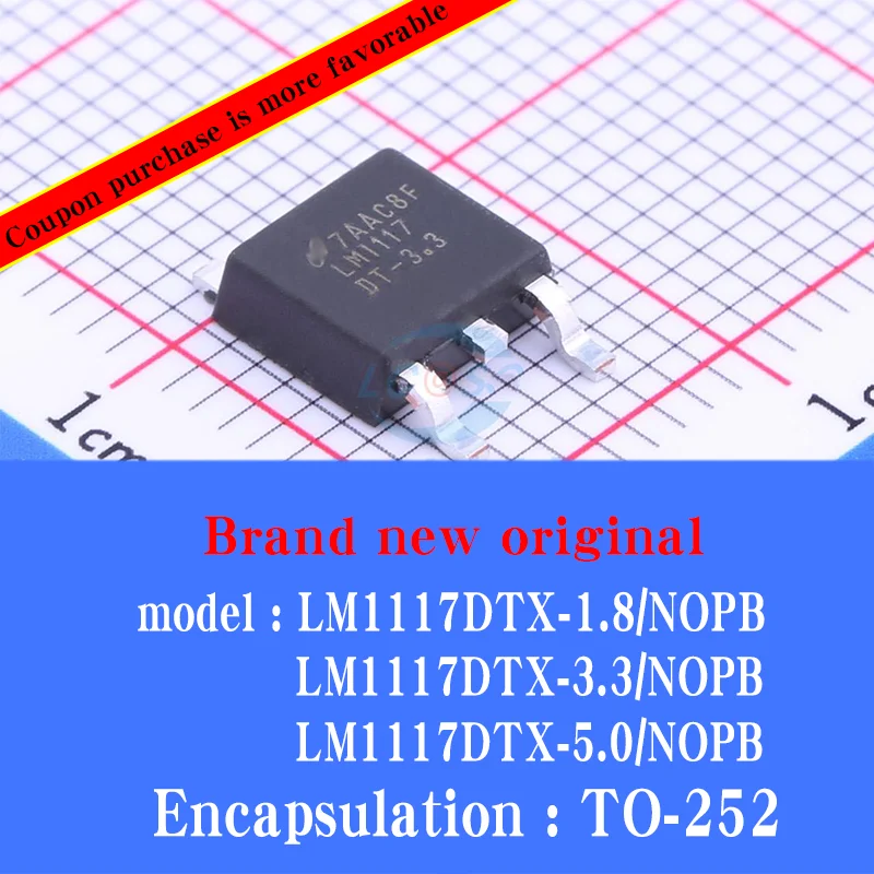 20/pcs Lot Brand new original LM1117DTX-1.8/-3.3/-5.0/NOPB Three-terminal linear regulator chip SMD IC tube
20/pcs Lot Brand new original LM1117DTX-1.8/-3.3/-5.0/NOPB Three-terminal linear regulator chip SMD IC tube