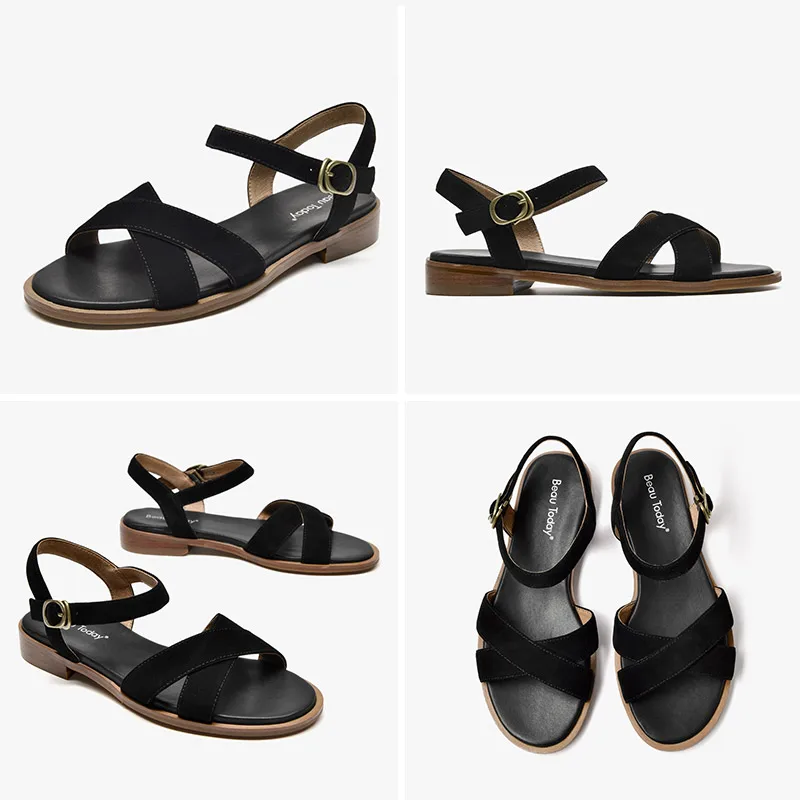 BeauToday Flat Sandals Women Kid Suede Genuine Leather Buckle Strap Gladiator Style Female Summer Casual Shoes Handmade 32206
BeauToday Flat Sandals Women Kid Suede Genuine Leather Buckle Strap Gladiator Style Female Summer Casual Shoes Handmade 32206