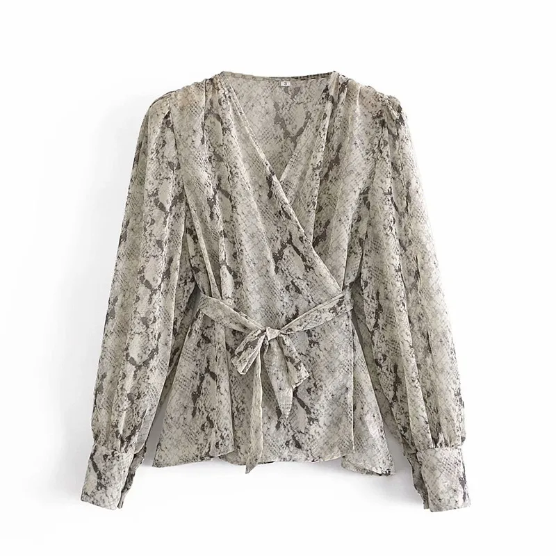 Vogue Sweet Women V Neck Draw Back Blouse Tide Spring-autumn Fashion Ladies High Street Female Wrapped animal print lace-up top
Vogue Sweet Women V Neck Draw Back Blouse Tide Spring-autumn Fashion Ladies High Street Female Wrapped animal print lace-up top