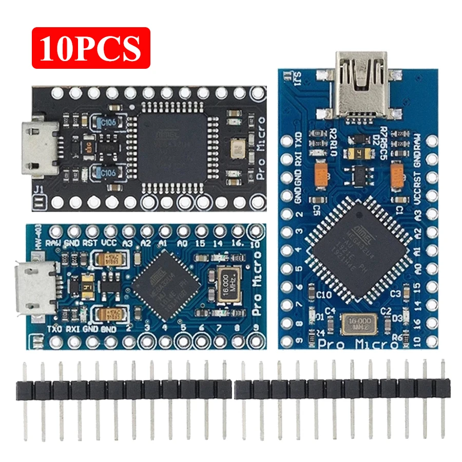 1 шт./лот Pro Micro для arduino ATmega32U4 5 В/16 МГц модуль с 2 рядным штыревым разъемом Leonardo в