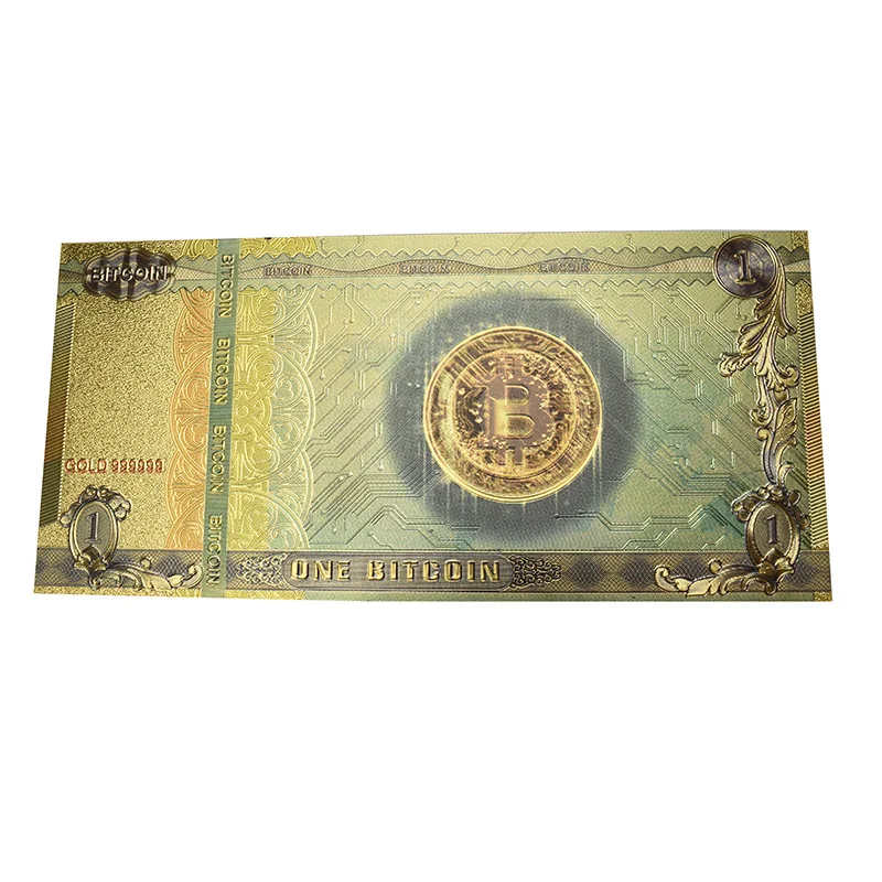 One Bitcoin Gold Foil Banknote BTC Bitcoin Coin Colorful Cards for Collection 
One Bitcoin Gold Foil Banknote BTC Bitcoin Coin Colorful Cards for Collection