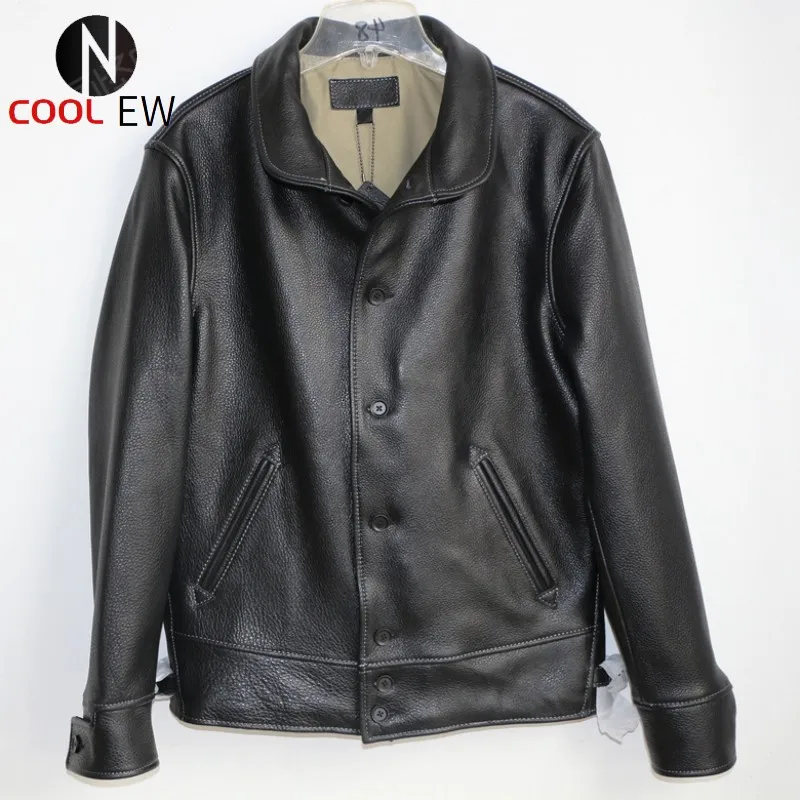 High Quality Cow Leather Jackets Men Vintage Real Cowhide Genuine Leather Coats Long Sleeve Single Breasted Overcoats Fashion
High Quality Cow Leather Jackets Men Vintage Real Cowhide Genuine Leather Coats Long Sleeve Single Breasted Overcoats Fashion