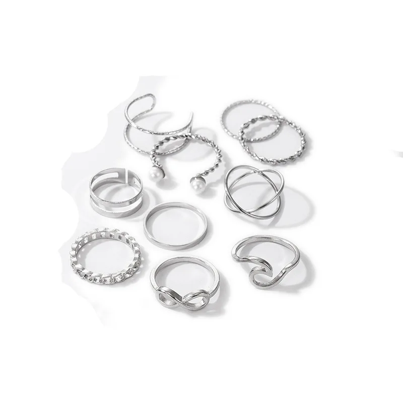 Juorest Elegant Sliver Adjustable Kuncle Rings Set Women Vintage Multilayers Bohemia Pearl Rings Chain Slim 10pcs Midi Ring Set
Juorest Elegant Sliver Adjustable Kuncle Rings Set Women Vintage Multilayers Bohemia Pearl Rings Chain Slim 10pcs Midi Ring Set