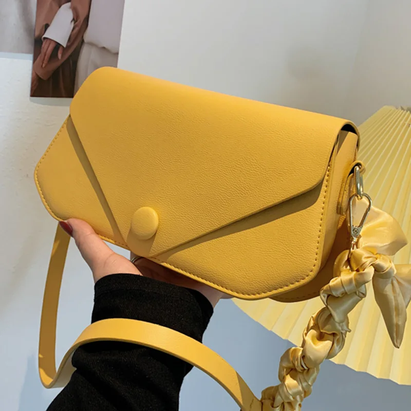 Solid Color Shoulder Crossbody Flap Bags For Women 2021 PU Leather Women's Designer Ribbons Handbag Female Travel Messenger Bag
Solid Color Shoulder Crossbody Flap Bags For Women 2021 PU Leather Women's Designer Ribbons Handbag Female Travel Messenger Bag