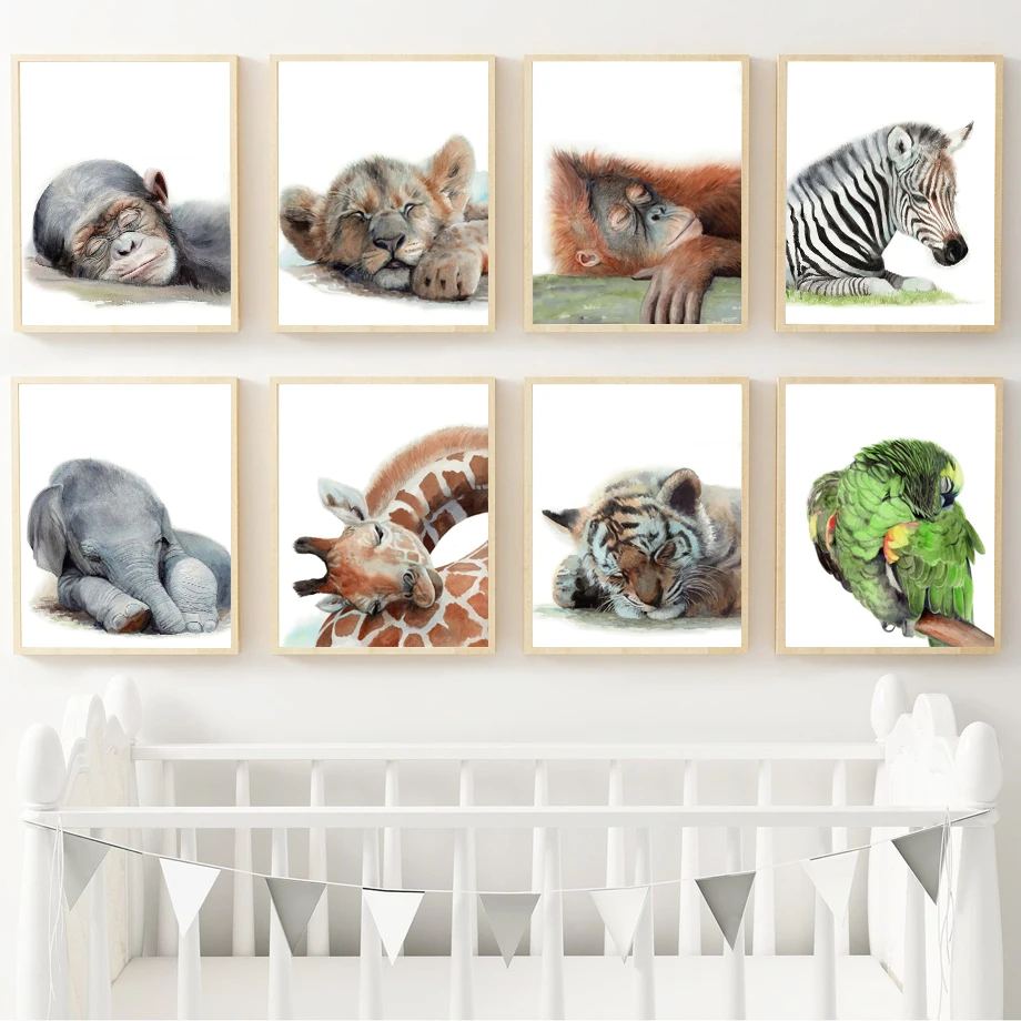 Elephant giraffe lion tiger zebra Parrot Nursery Wall Art Print Canvas Painting Nordic Poster Wall Pictures Baby Kids Room Decor
Elephant giraffe lion tiger zebra Parrot Nursery Wall Art Print Canvas Painting Nordic Poster Wall Pictures Baby Kids Room Decor