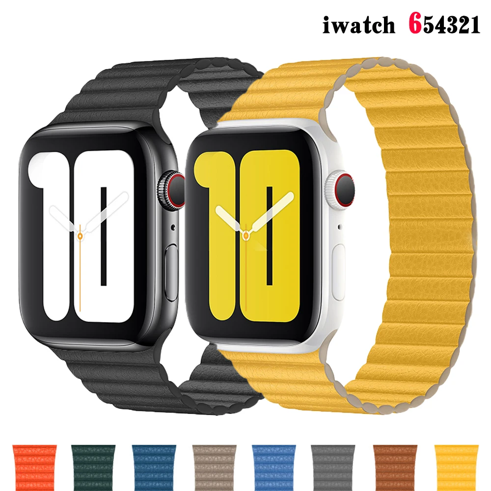 Leather loop strap For Apple watch serie 7 6 SE 5 4 3 Magnetic belt bracelet iWatch 42mm 38mm for Apple watch Band 40mm 44mm
Leather loop strap For Apple watch serie 7 6 SE 5 4 3 Magnetic belt bracelet iWatch 42mm 38mm for Apple watch Band 40mm 44mm