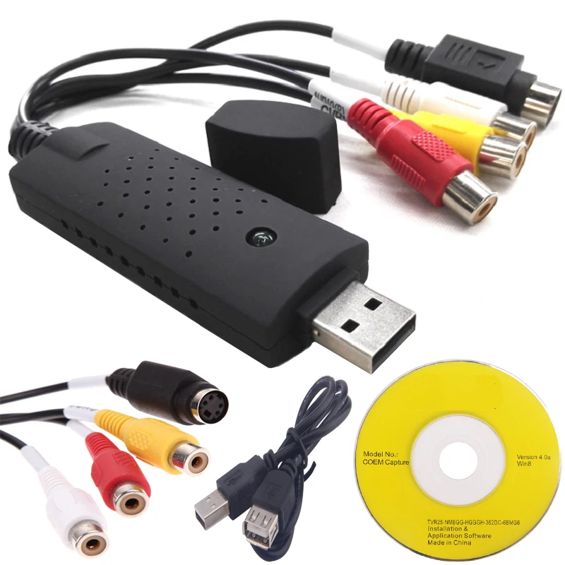 USB-адаптер для захвата видео ТВ DVD VHS Captura de v deo аудио AV-карта компьютера/CC TV-камеры