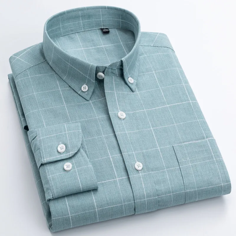 Hot Sale Men Shirts Long Sleeve 2020 Male Green Plaid Shirt Fabric Korean Style Soft Causal Shirts Bussiness Brand Mens Clothes
Hot Sale Men Shirts Long Sleeve 2020 Male Green Plaid Shirt Fabric Korean Style Soft Causal Shirts Bussiness Brand Mens Clothes