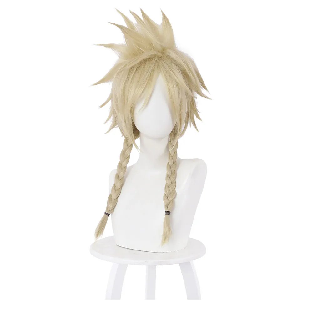 FF7 Final Fantasy VII Cloud Strife Cosplay Wig Two Braids Hair Short Golden Braided Synthetic Hair
FF7 Final Fantasy VII Cloud Strife Cosplay Wig Two Braids Hair Short Golden Braided Synthetic Hair