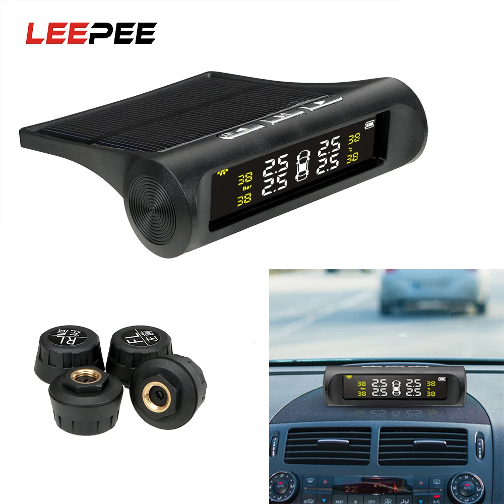 LEEPEE Tire Pressure Car TPMS Tyre Pressure Monitoring System Solar Power Auto Security Alarm Digital LCD Display Accessories
LEEPEE Tire Pressure Car TPMS Tyre Pressure Monitoring System Solar Power Auto Security Alarm Digital LCD Display Accessories
