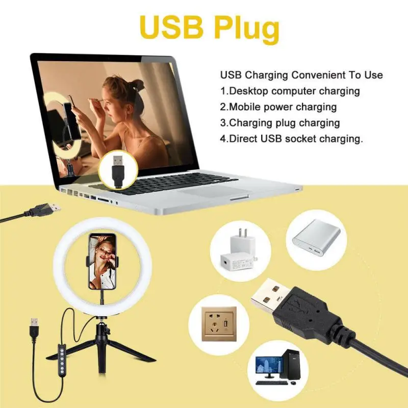 10 inch LED Ring Light Photographic Selfie Ring Lighting with Stand for Smartphone Youtube Makeup Video Studio Tripod Ring Light
10 inch LED Ring Light Photographic Selfie Ring Lighting with Stand for Smartphone Youtube Makeup Video Studio Tripod Ring Light