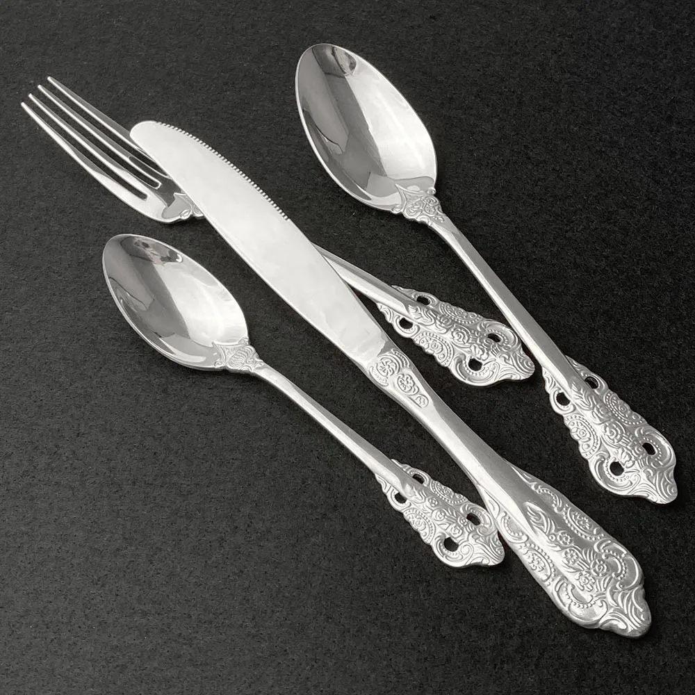 16PCS Cutlery Set Silver Dinnerware Set Classic Restaurant Stainless Steel Kitchen Wedding Dining Flatware Tableware
16PCS Cutlery Set Silver Dinnerware Set Classic Restaurant Stainless Steel Kitchen Wedding Dining Flatware Tableware