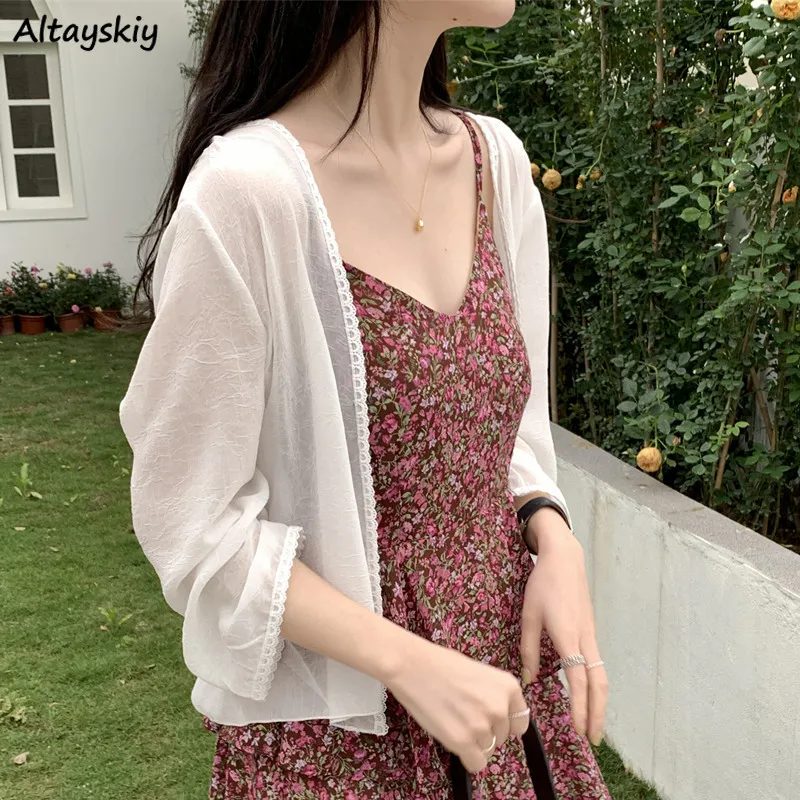 Jackets Women Solid Elegant Summer New 2021 All-match Cozy Holiday Female Sunscreen Mujer De Moda Simple Open Stitch Chic Loose
Jackets Women Solid Elegant Summer New 2021 All-match Cozy Holiday Female Sunscreen Mujer De Moda Simple Open Stitch Chic Loose