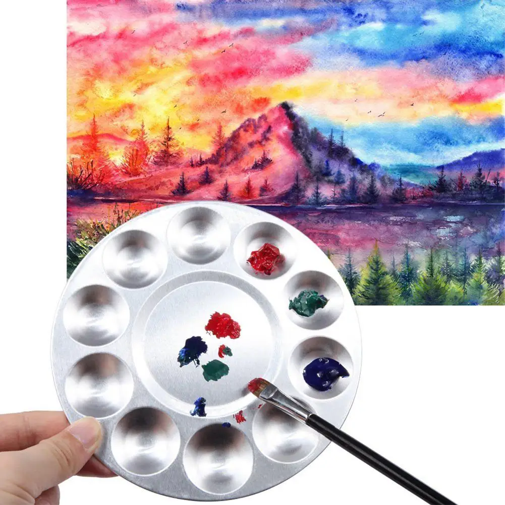 10 Holes Aluminum Round Color Palette Gouache Watercolor Art Supplies 
10 Holes Aluminum Round Color Palette Gouache Watercolor Art Supplies