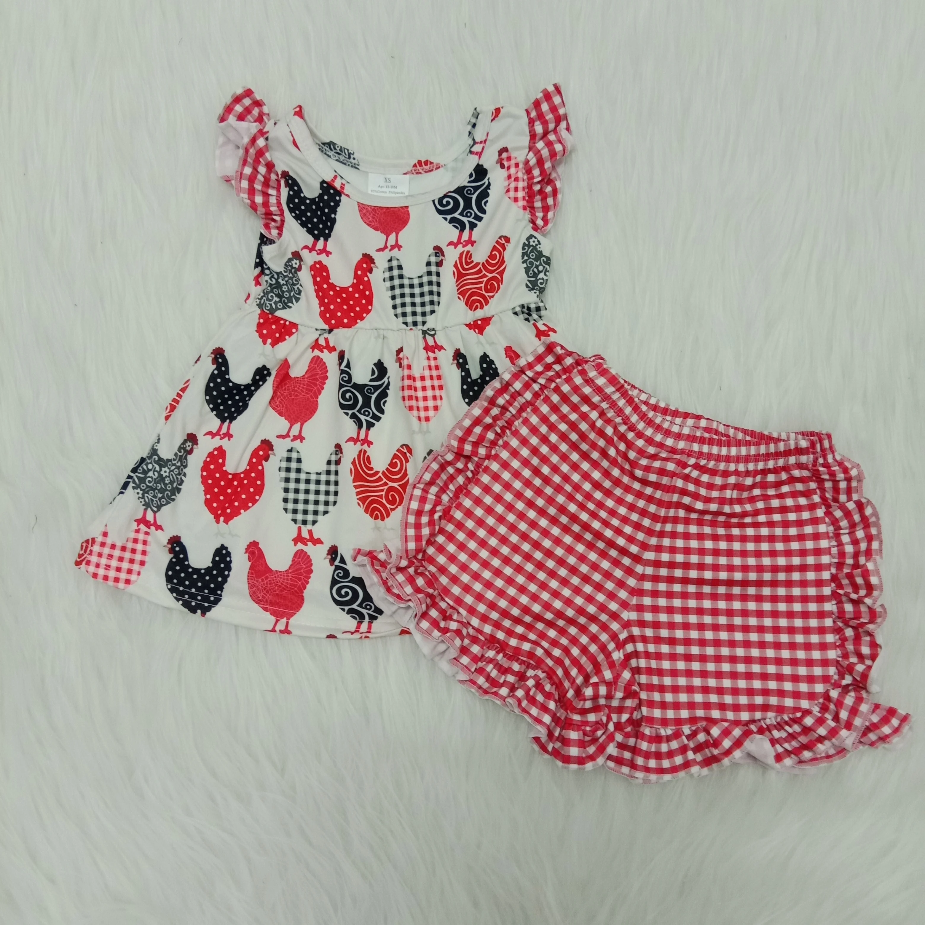 Baby Summer Cute 2 pcs Clothing Set Children Girl Farm Chicken Flutter Sleeve Tunic Top With Red Plaid Shorts Boutique Outfit
Baby Summer Cute 2 pcs Clothing Set Children Girl Farm Chicken Flutter Sleeve Tunic Top With Red Plaid Shorts Boutique Outfit