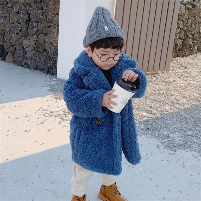 Kids Clothes Girls Faux Fur Coats 2021 Winter Mid-length Solid Cashmere Coat for Boys Thicken Warm Children's Clothing
Kids Clothes Girls Faux Fur Coats 2021 Winter Mid-length Solid Cashmere Coat for Boys Thicken Warm Children's Clothing