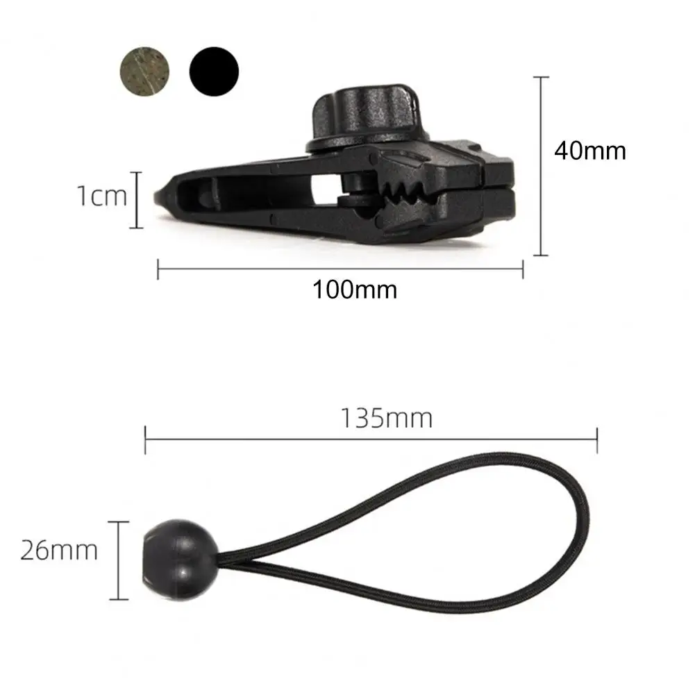 Tent Clips Multipurpose Tear Resistance Plastic Reusable with Elastic Ball Cord Tarp Clamp for Outdoor Camping Tent Awning
Tent Clips Multipurpose Tear Resistance Plastic Reusable with Elastic Ball Cord Tarp Clamp for Outdoor Camping Tent Awning